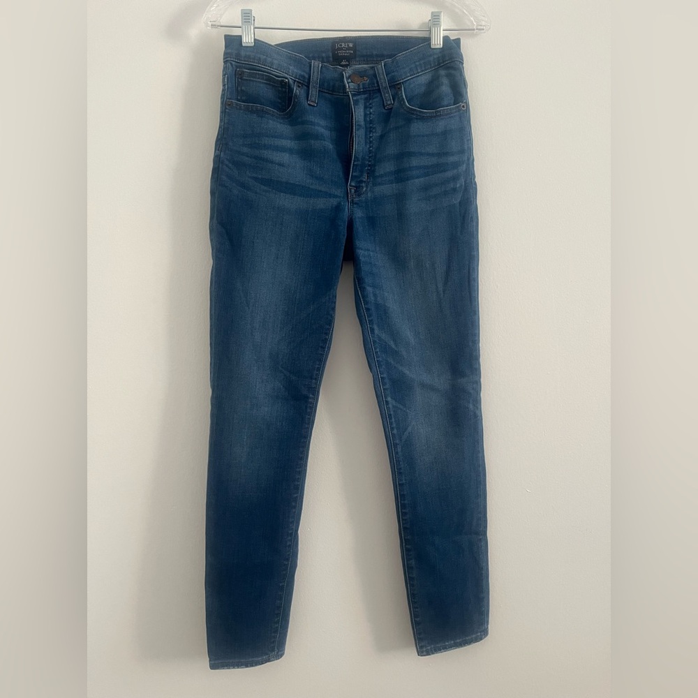 J Crew Jeans Denim Womens Size 27 9” High Rise Skinny Stretch Medium Wash